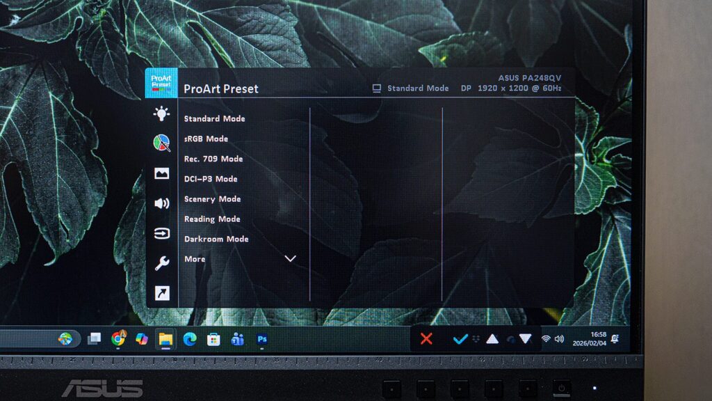 ASUS ProArt PA248QV ProartPreset モード一覧