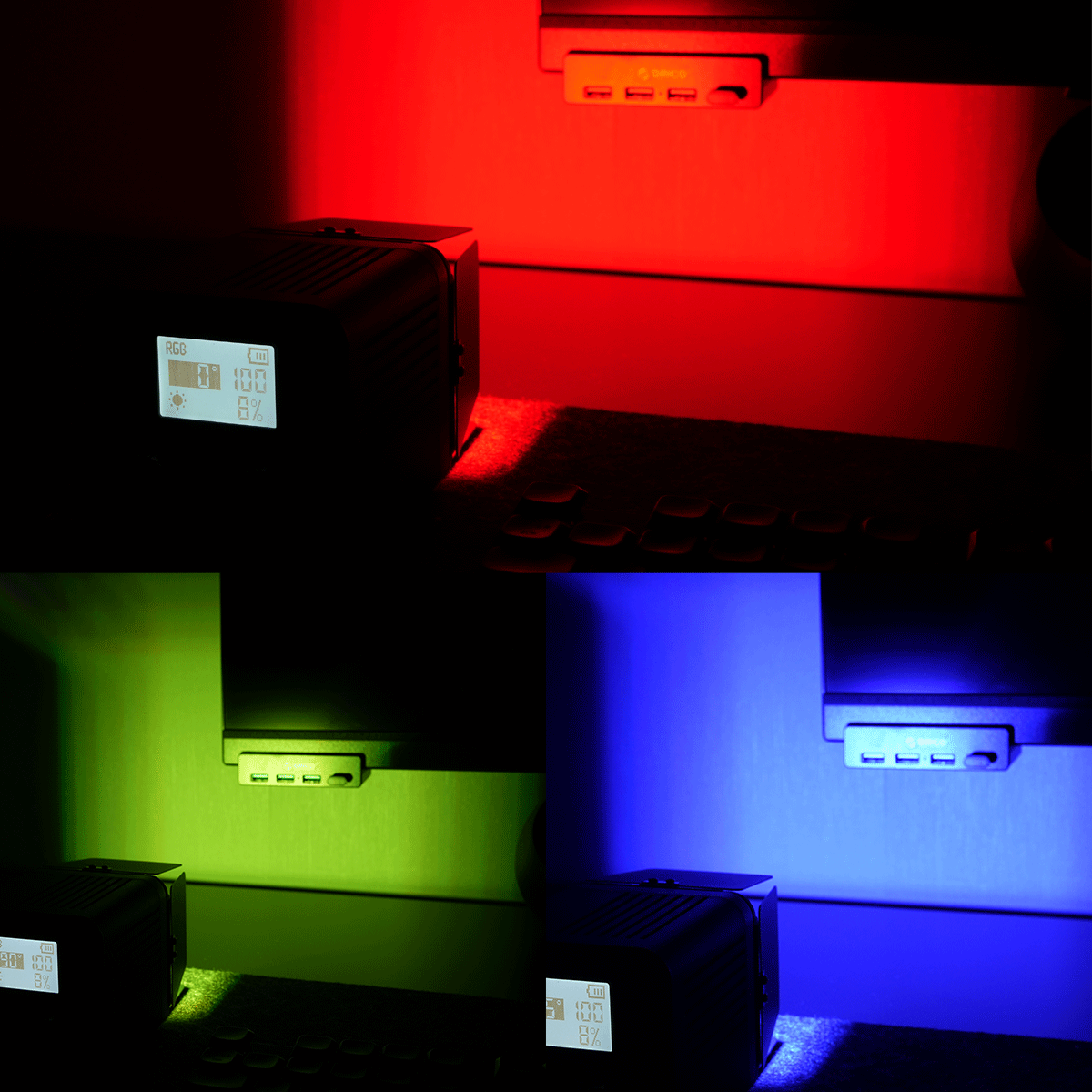 Ulanzi ウランジ ポータブルビデオライト L024 RGB発光イメージ