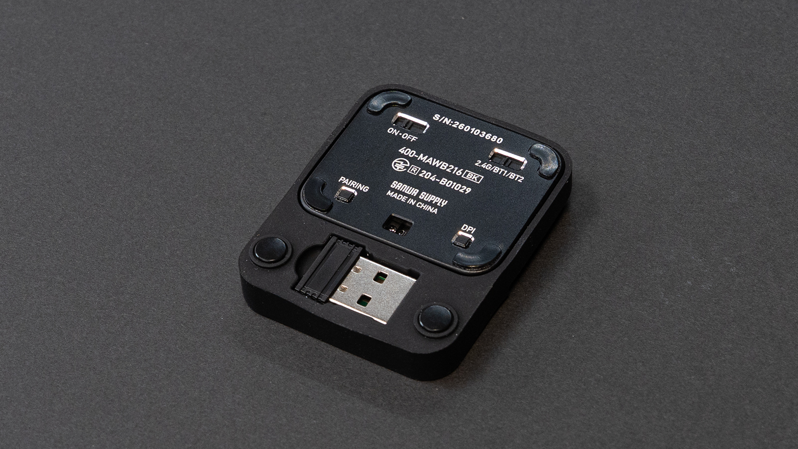 サンワダイレクト 超小型マウス 400-MAWB216BK 裏面