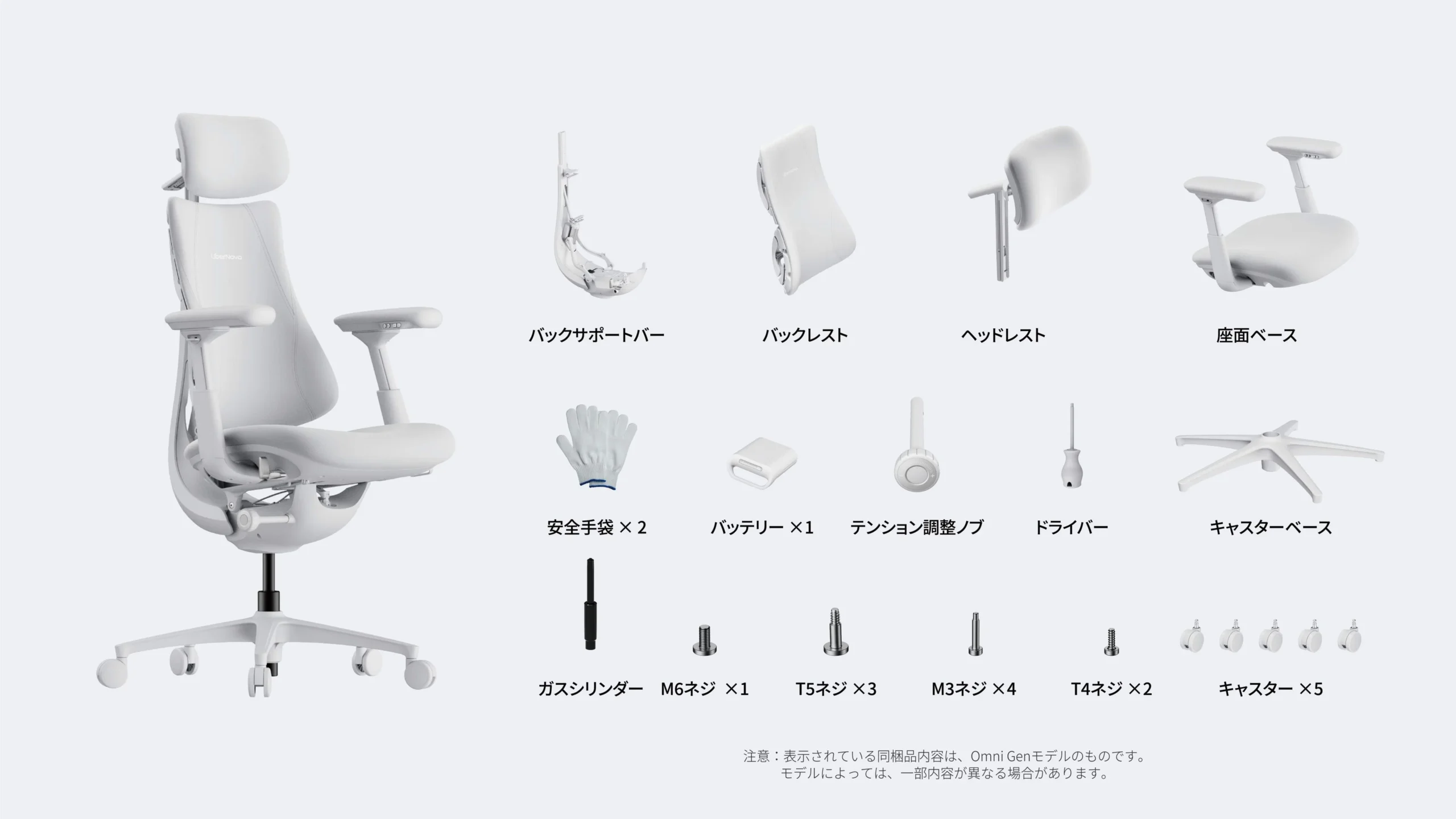 LiberNovo Omni Gen開封時の同梱物一式
