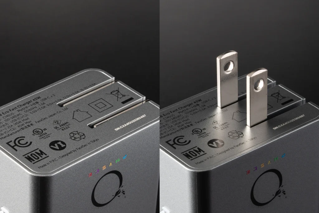 PHYSCE C145US(45W GaN充電器)折りたたみ式コンセントプラグ